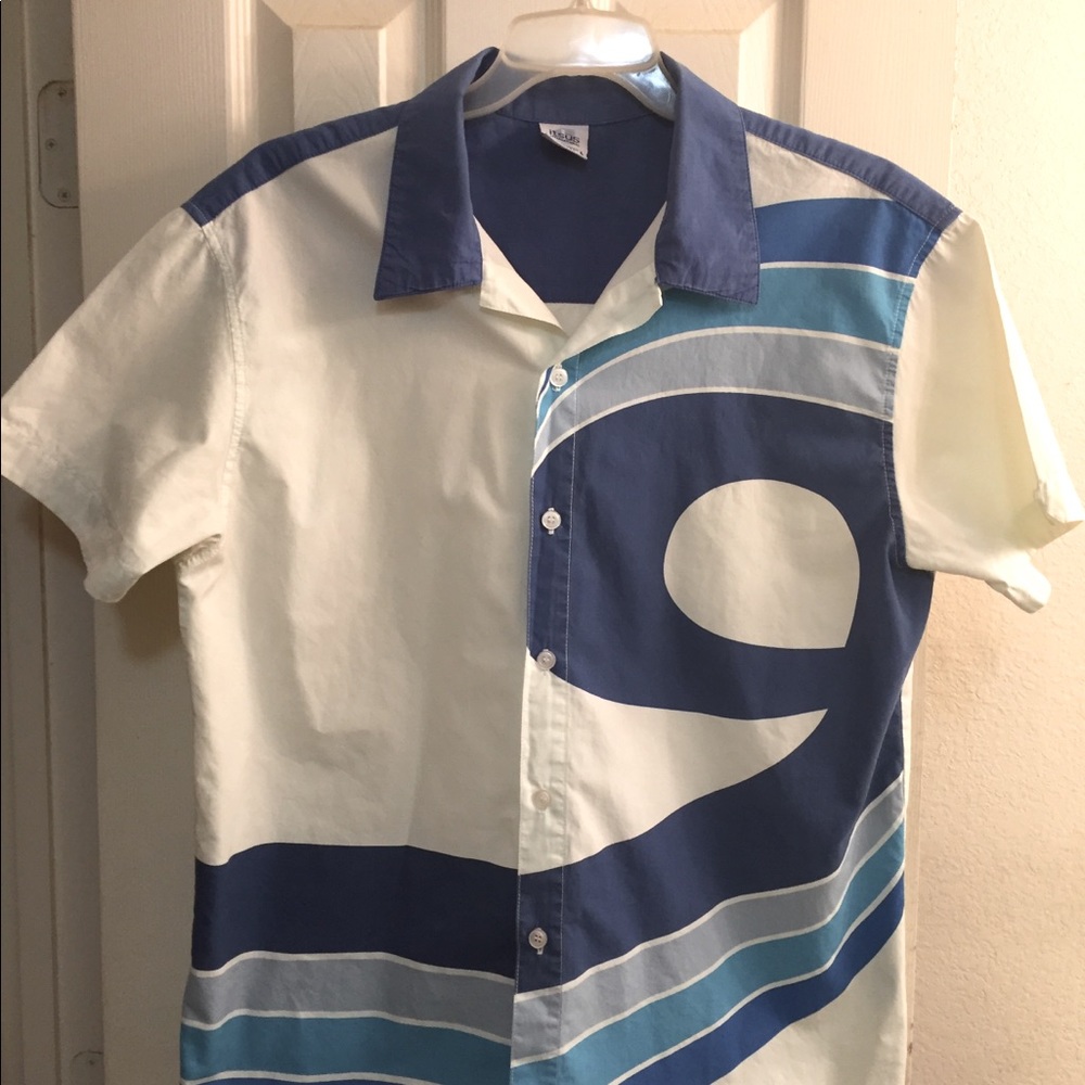 Retro print camp shirt